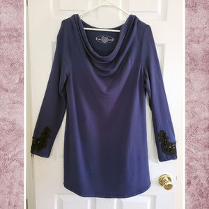 Soma Lace Applique Tunic Fleece Lined Top
